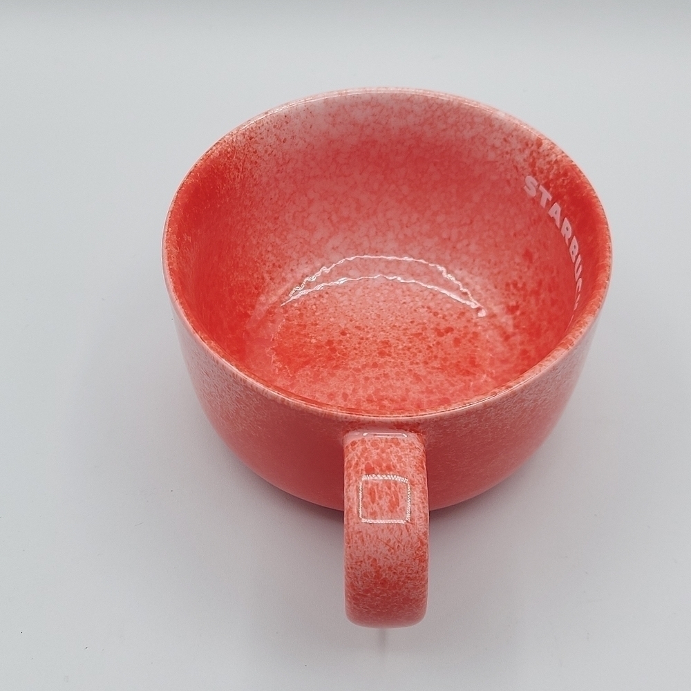 Starbucks Holiday 2020 Coral / Red Speckle Ceramic Mug Soup Bowl 16oz - Picture 3 of 7